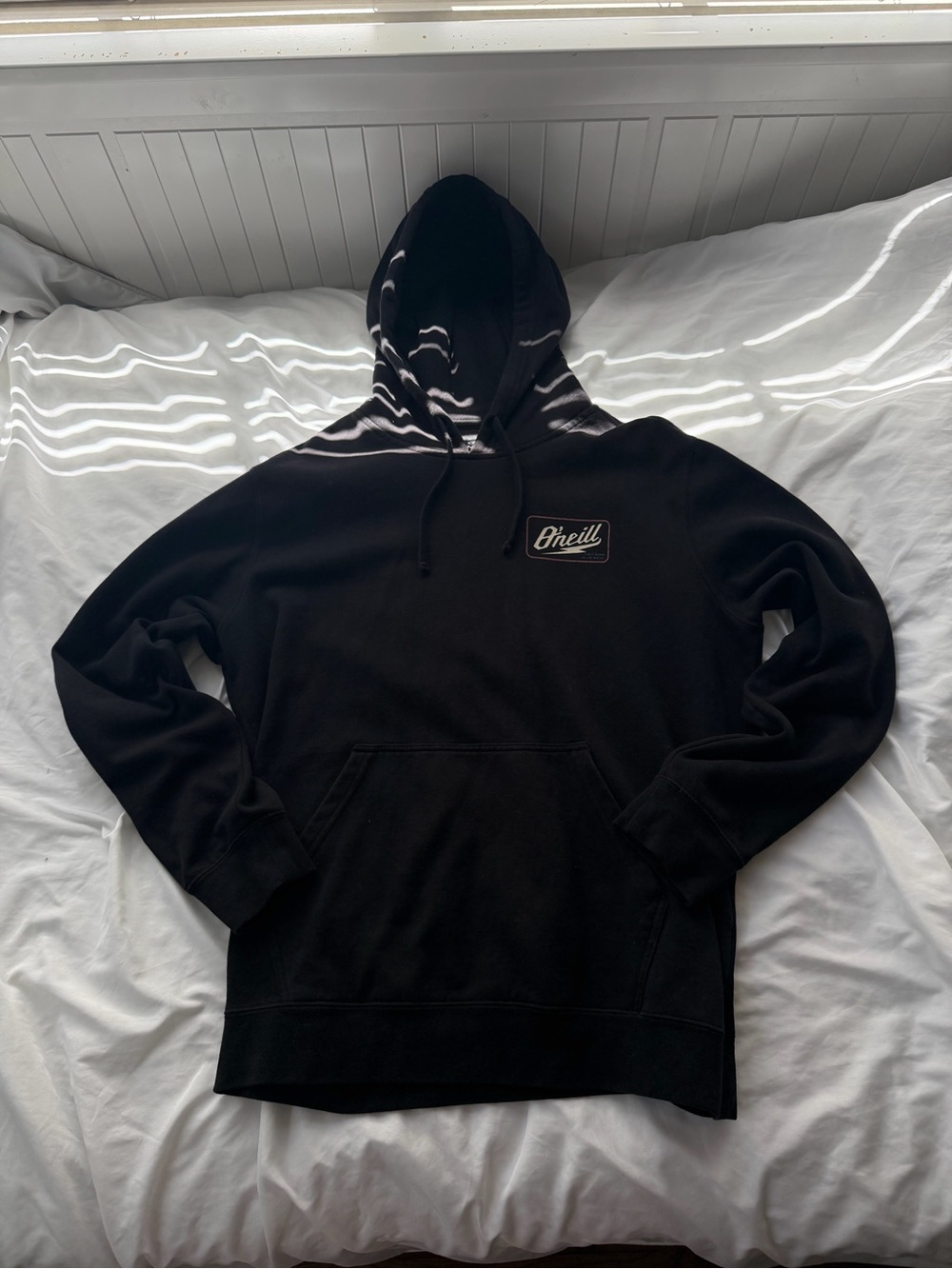 O'Neill Black Pullover Hoodie with Chest Patch